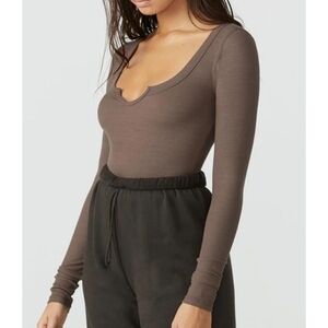 Joah Brown Long Sleeve Henley Maroon M/L